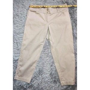 Loft Outlet Women's Casual Dress Curvy Crop Chino Pants, Beige, Size: 6, 32x23